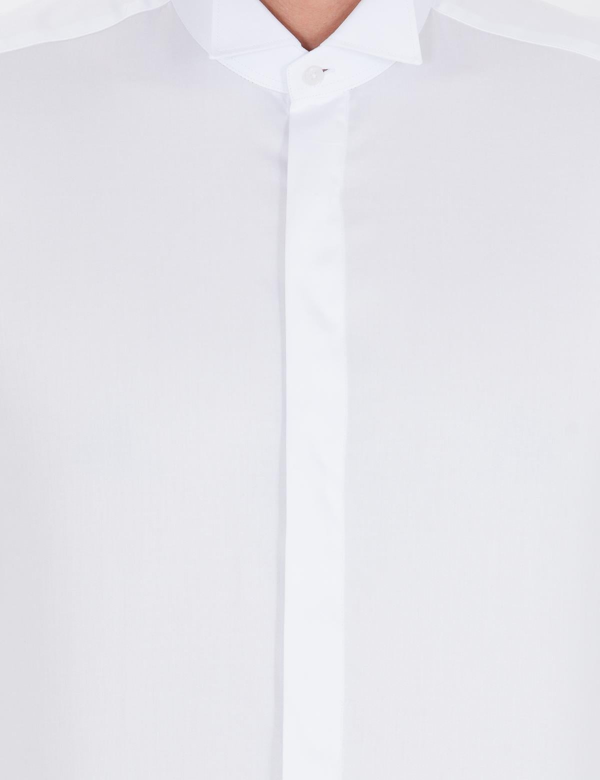 Beyaz Slim Fit Smokin Gömlek - 50251058008