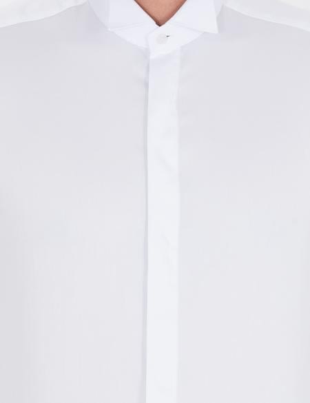 Beyaz Slim Fit Smokin Gömlek - 50251058008