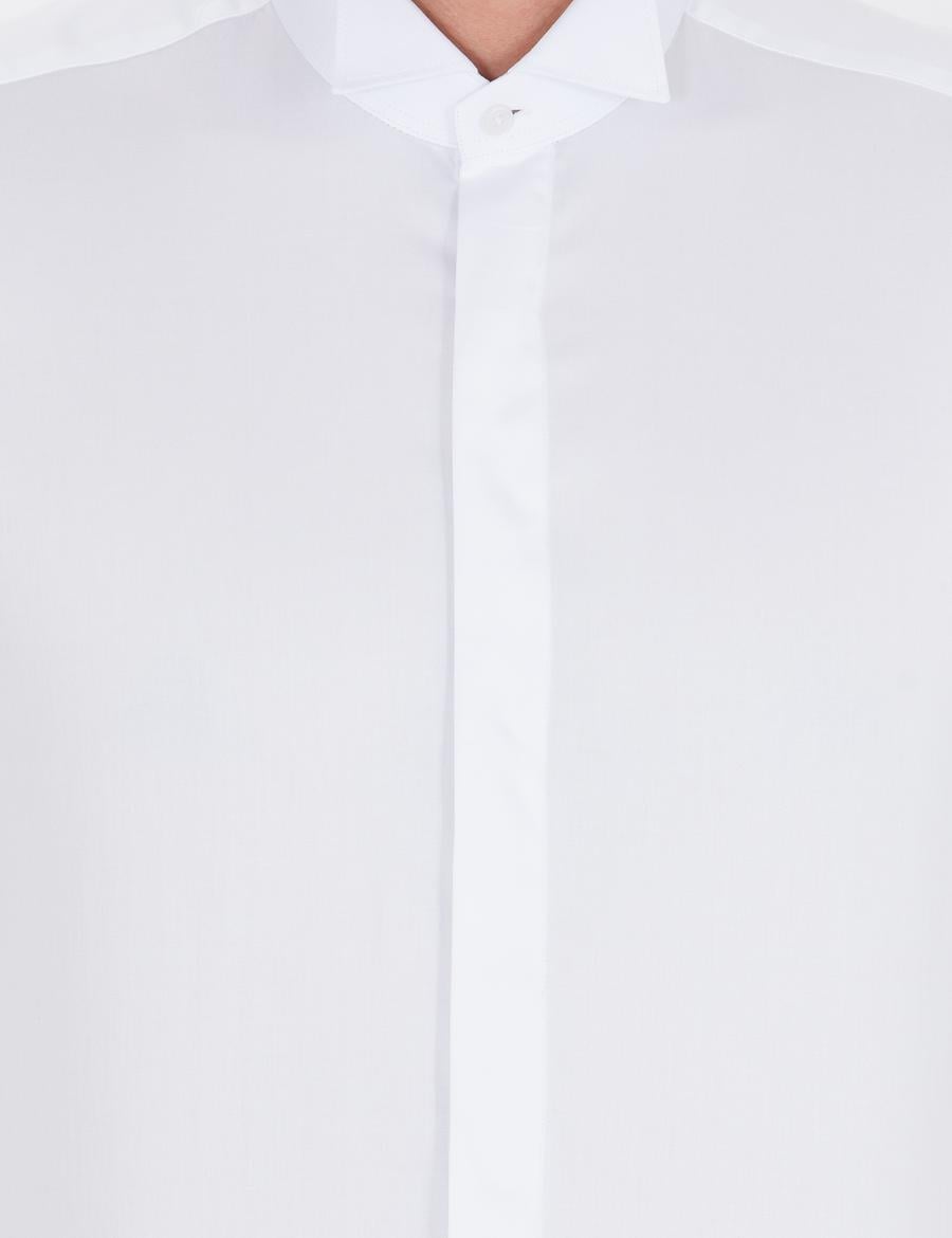 Beyaz Slim Fit Smokin Gömlek