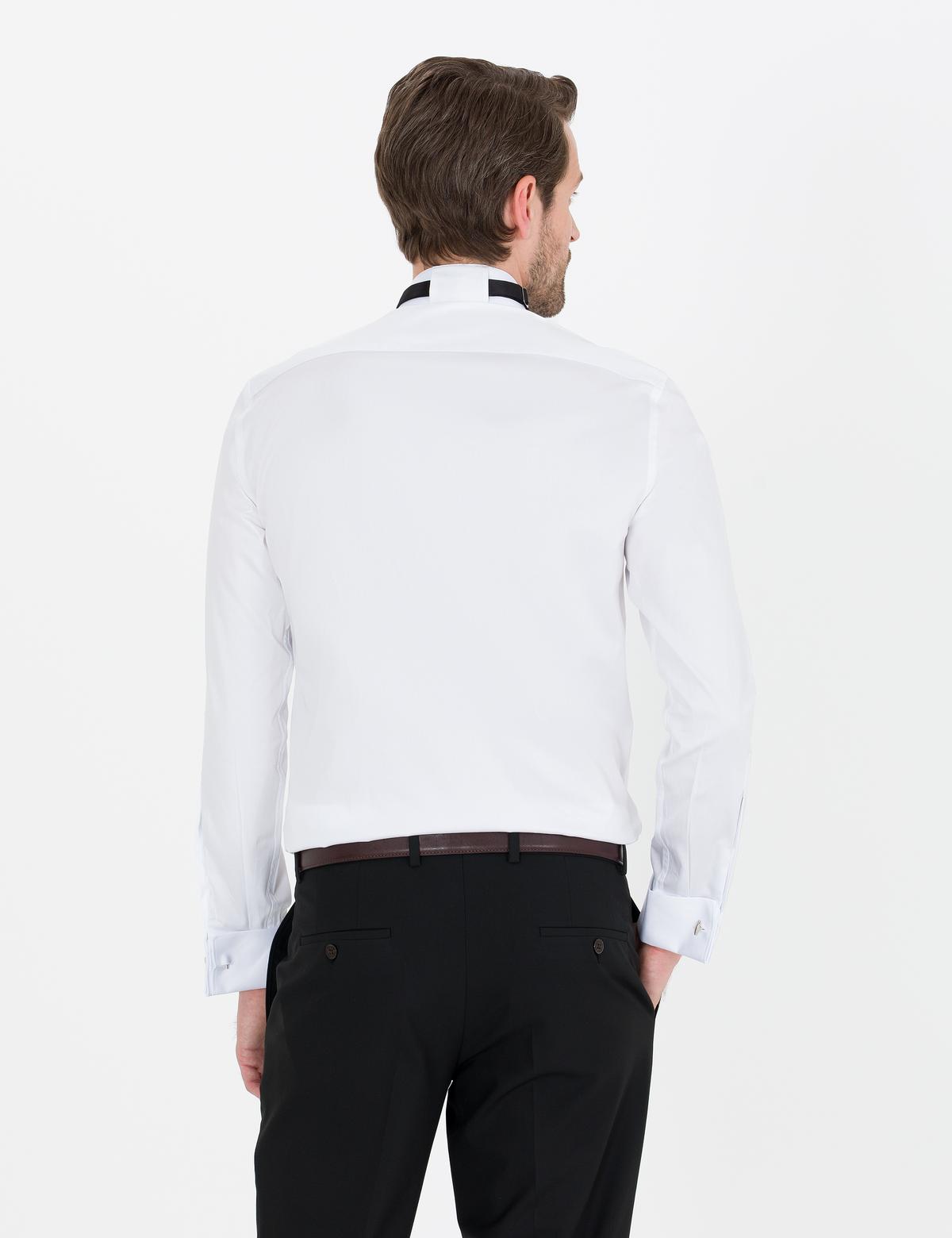 Beyaz Slim Fit Smokin Gömlek - 50251058008