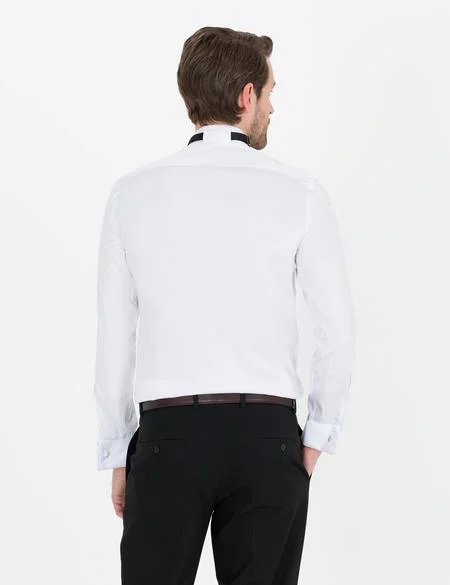 Beyaz Slim Fit Smokin Gömlek - 50251058008