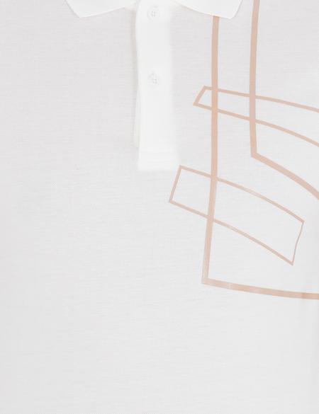 Ekru Slim Fit Baskılı Polo Yaka Tişört - 50254165003