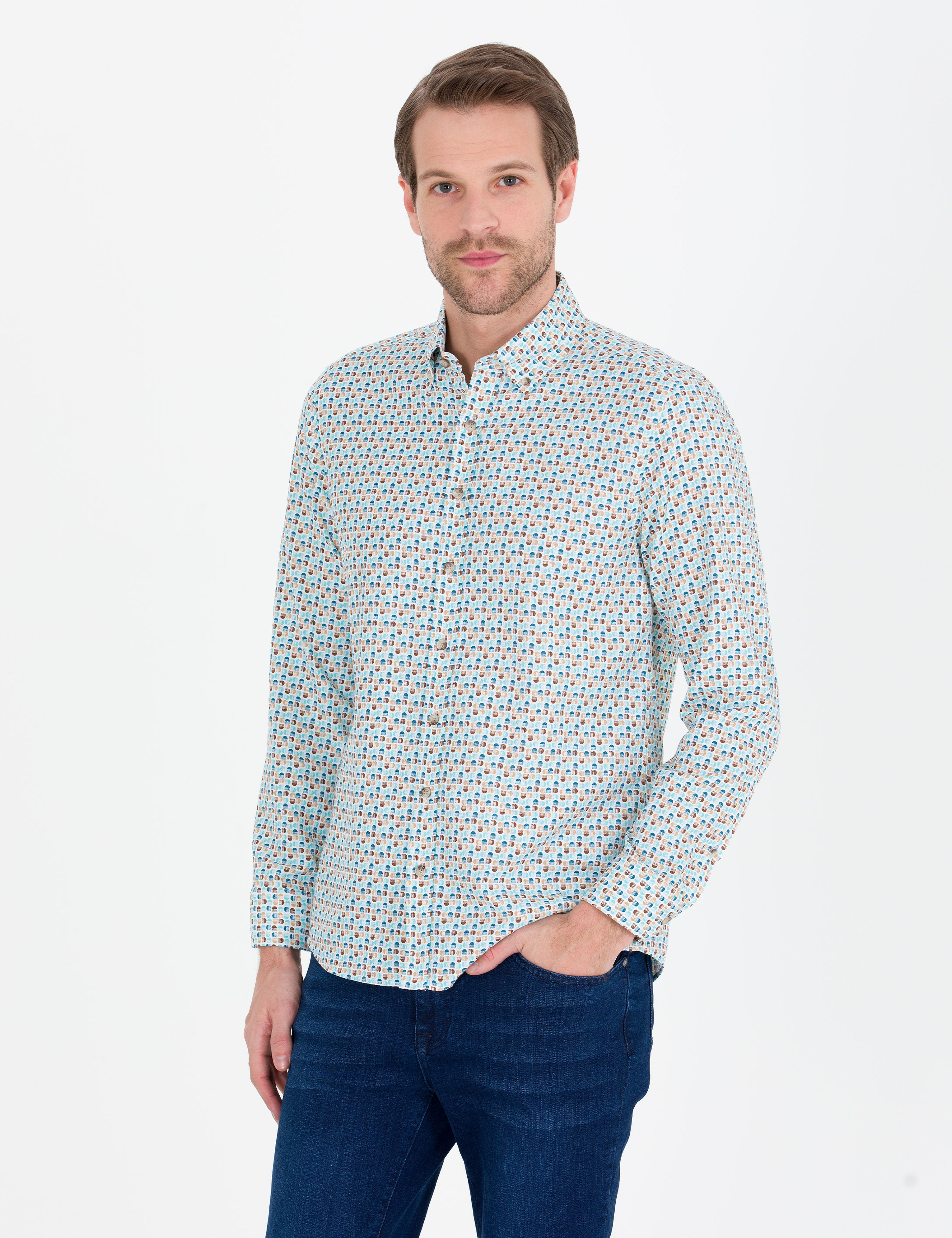 Aqua Slim Fit Uzun Kollu Gömlek - Image 1