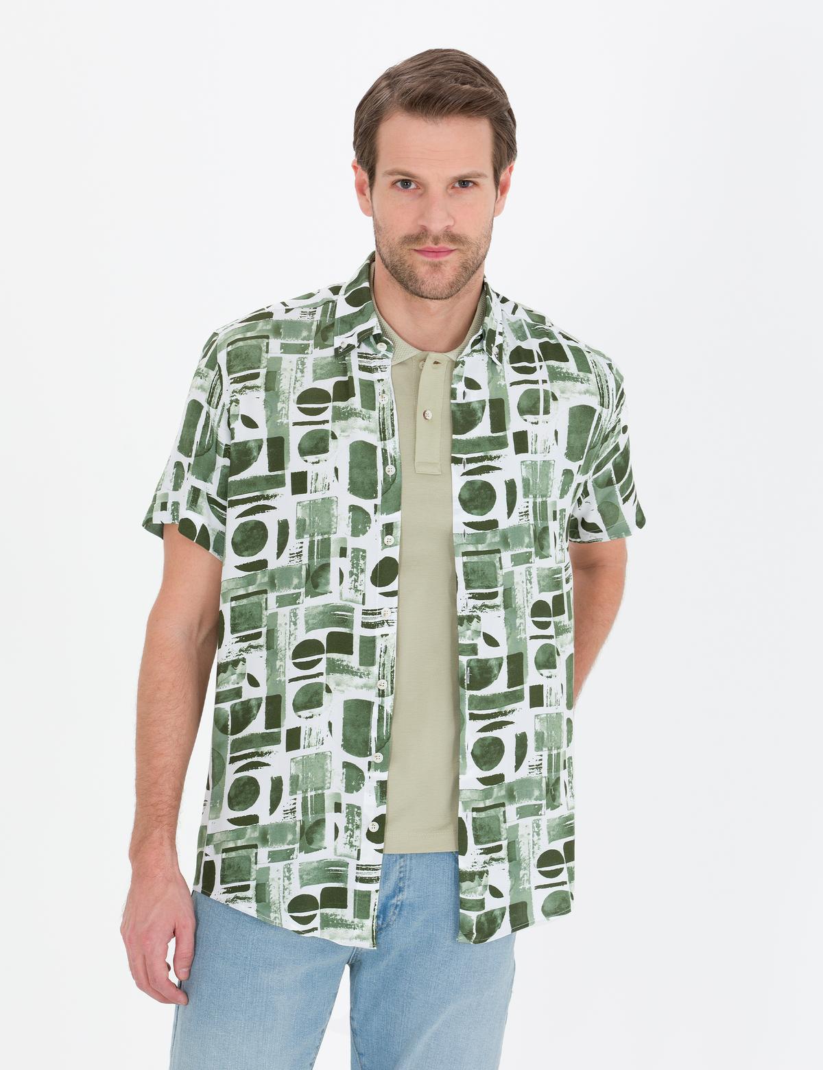 Haki Regular Fit Kısa Kollu Gömlek - 50265094033