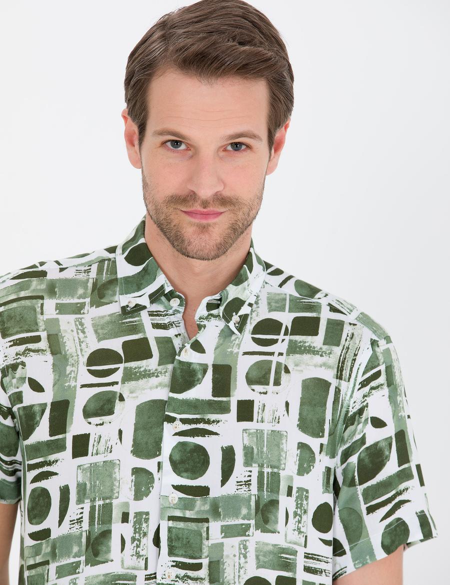 Haki Regular Fit Kısa Kollu Gömlek