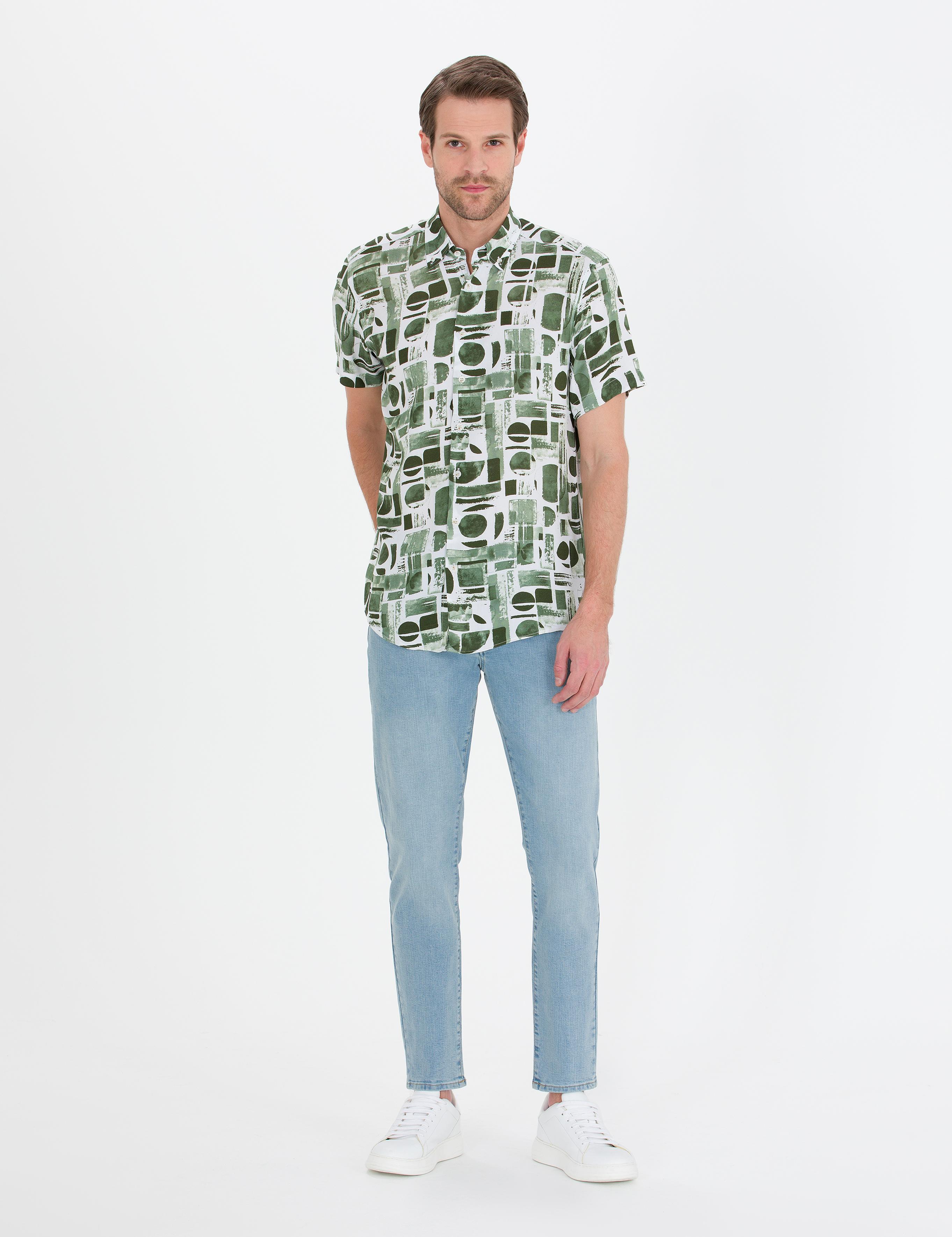 Haki Regular Fit Kısa Kollu Gömlek