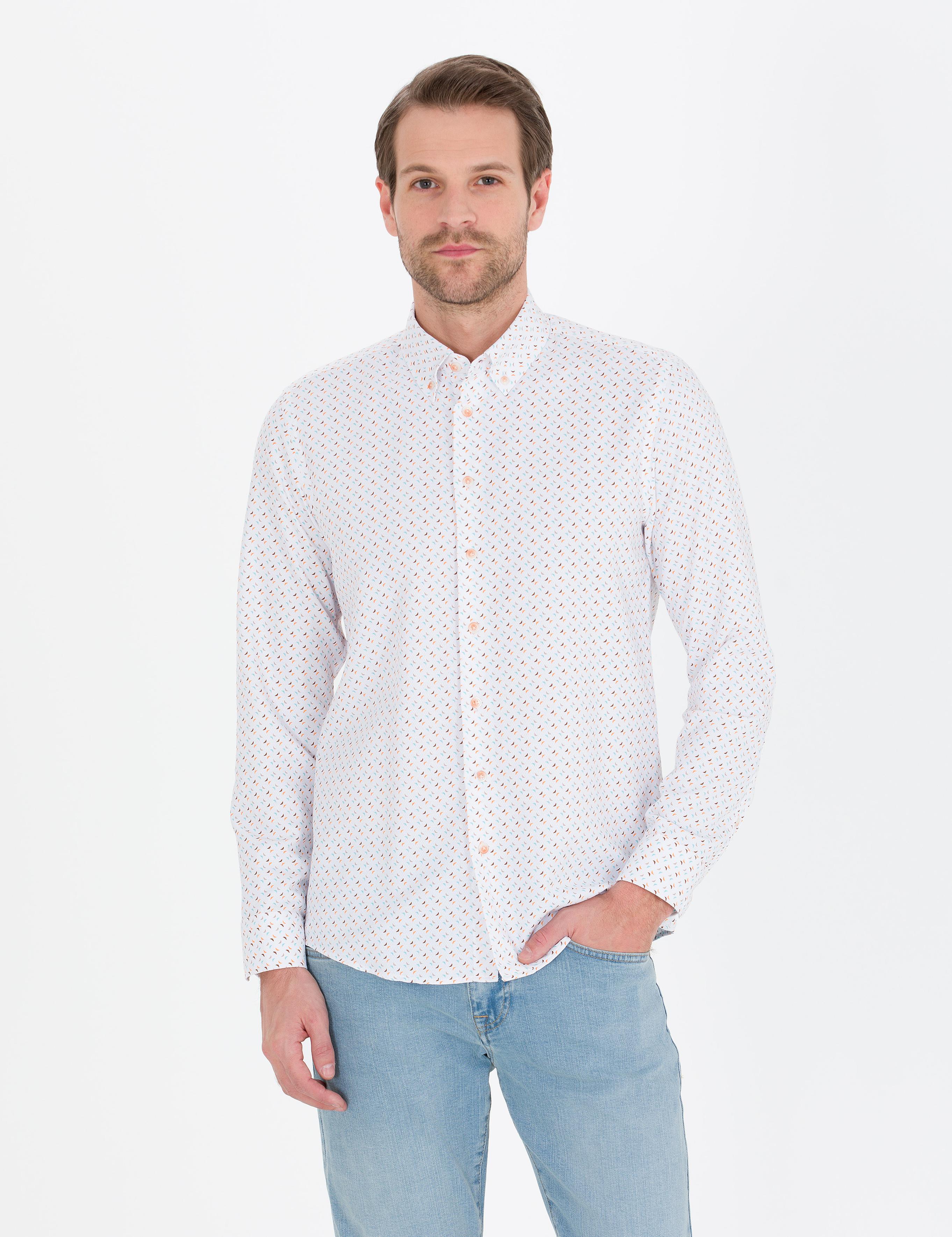 Pembe Slim Fit Uzun Kollu Gömlek