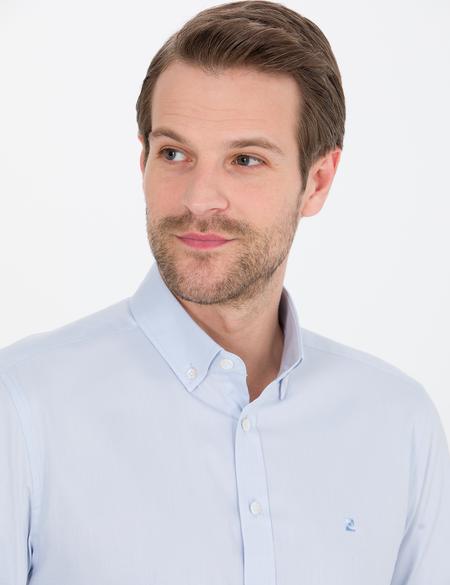 Açık Mavi Slim Fit Uzun Kollu Gömlek - 50267329069