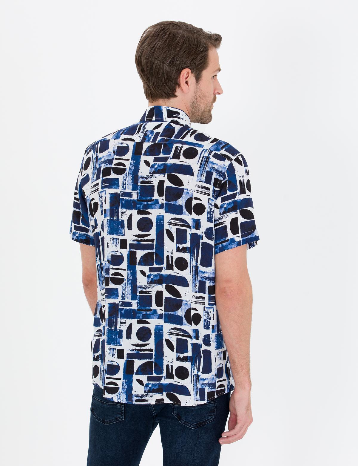 Lacivert Regular Fit Kısa Kollu Gömlek - 50265094023