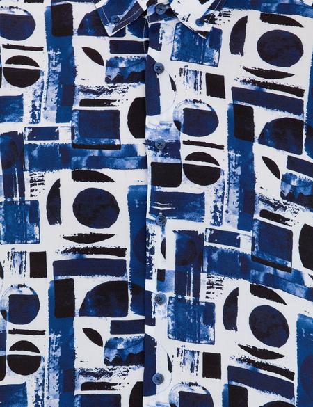 Lacivert Regular Fit Kısa Kollu Gömlek - 50265094023