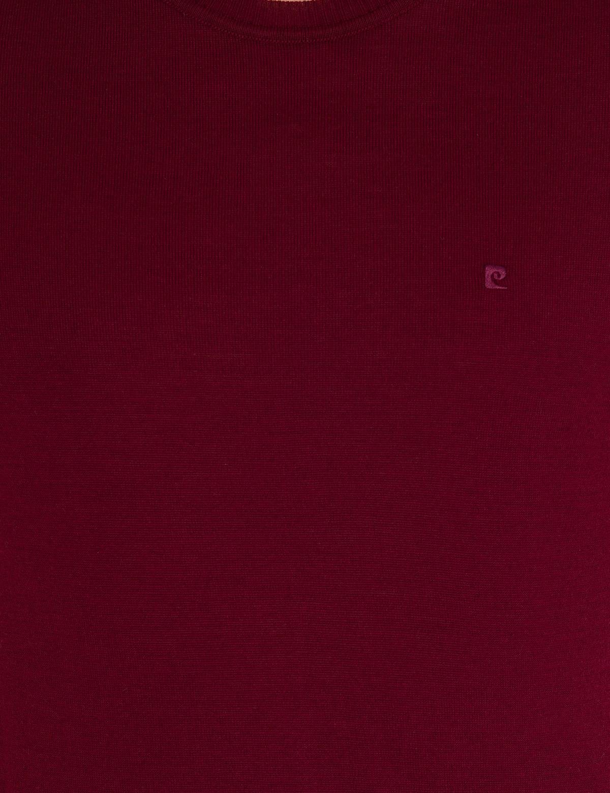 Kırmızı Slim Fit Bisiklet Yaka Yün Karışımlı Basic Triko Kazak - 50257301007