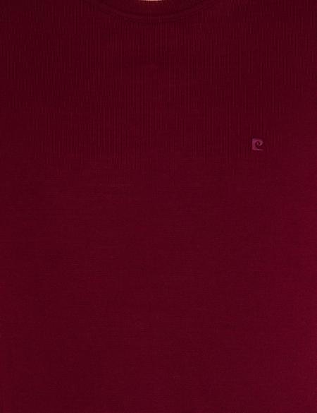 Kırmızı Slim Fit Bisiklet Yaka Yün Karışımlı Basic Triko Kazak - 50257301007