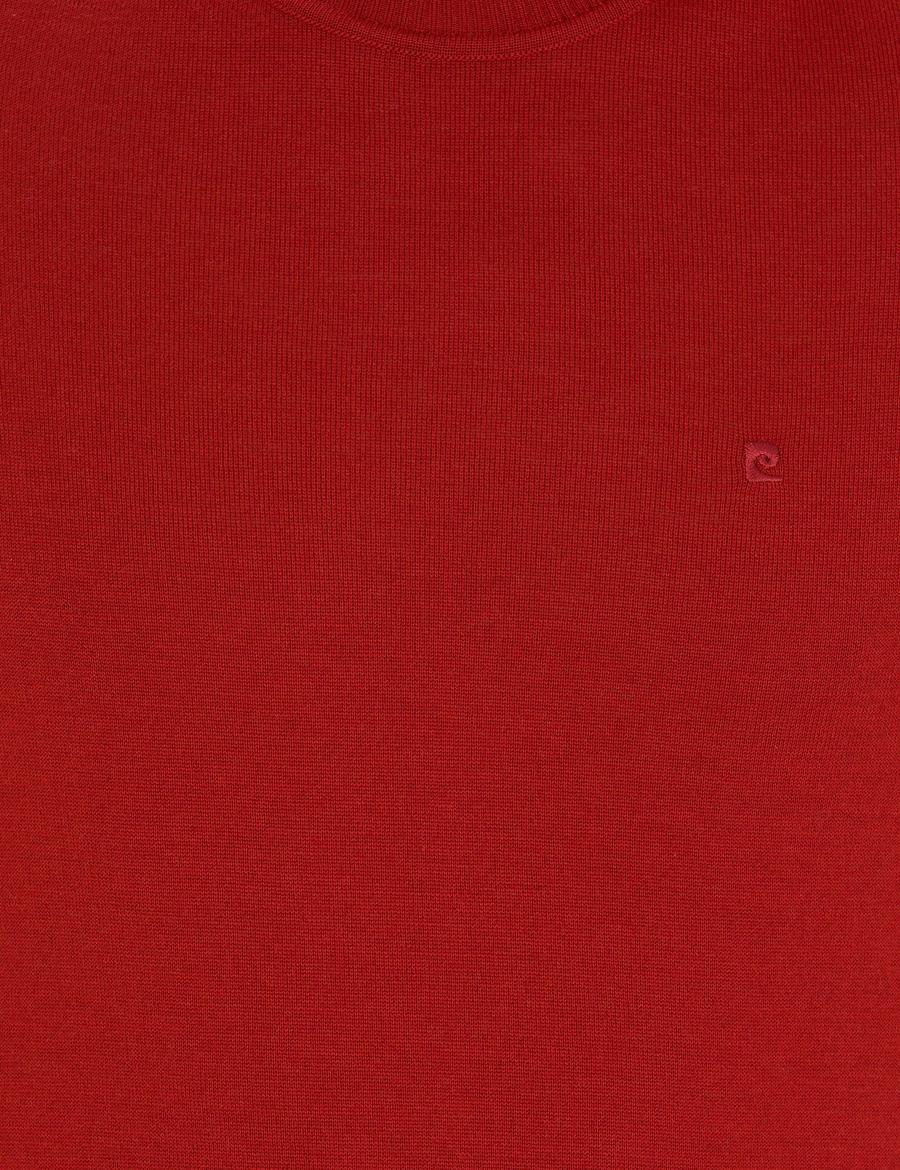 Kiremit Slim Fit Bisiklet Yaka Yün Karışımlı Basic Triko Kazak