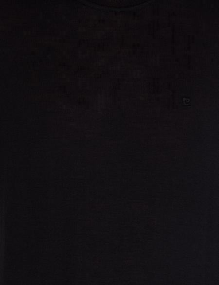 Siyah Slim Fit Bisiklet Yaka Yün Karışımlı Basic Triko Kazak - 50257301069