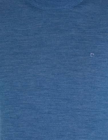 Mavi Slim Fit Yarım Balıkçı Yaka Yün Karışımlı Basic Triko Kazak
