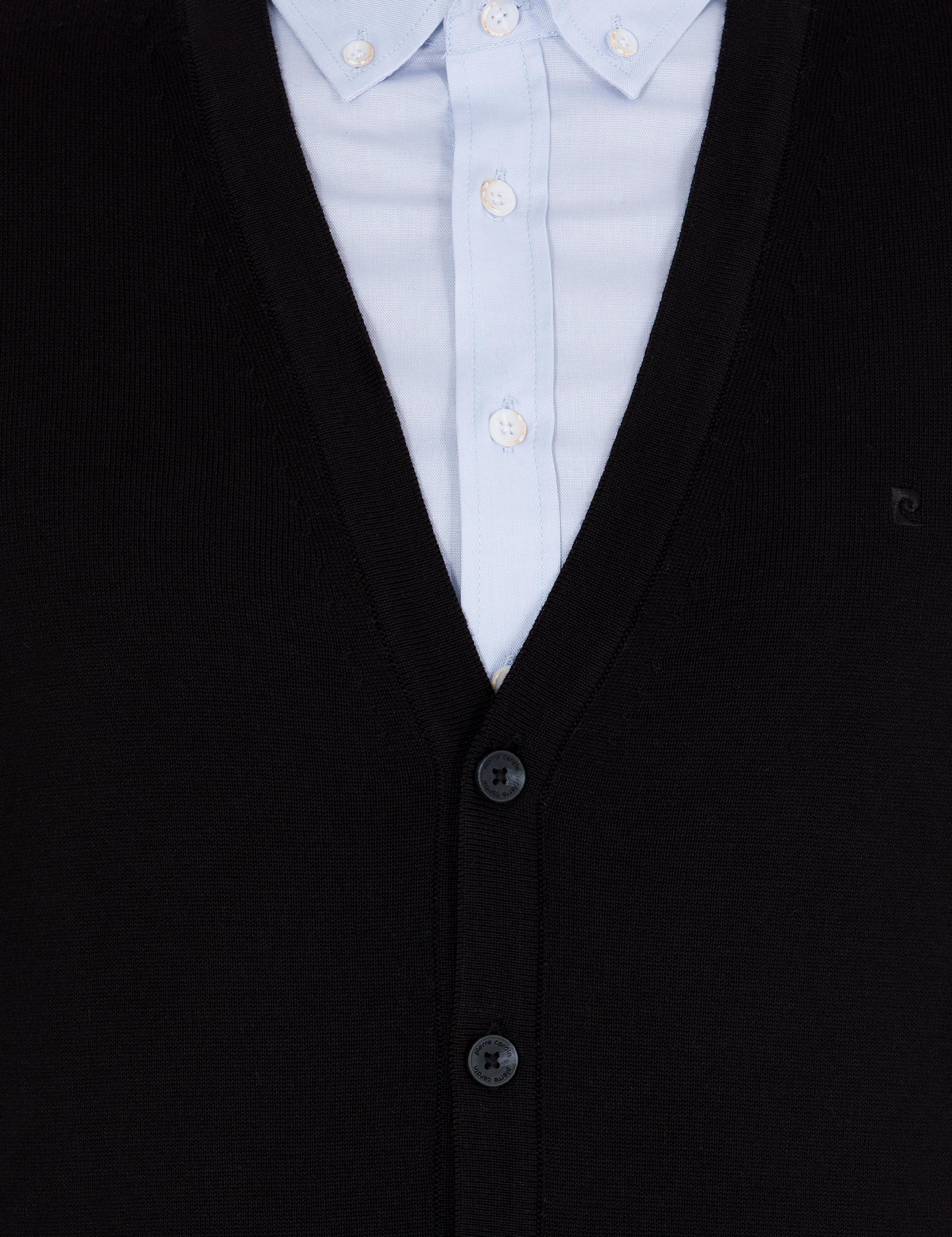 Siyah Slim Fit Basic Düğmeli Triko Hırka