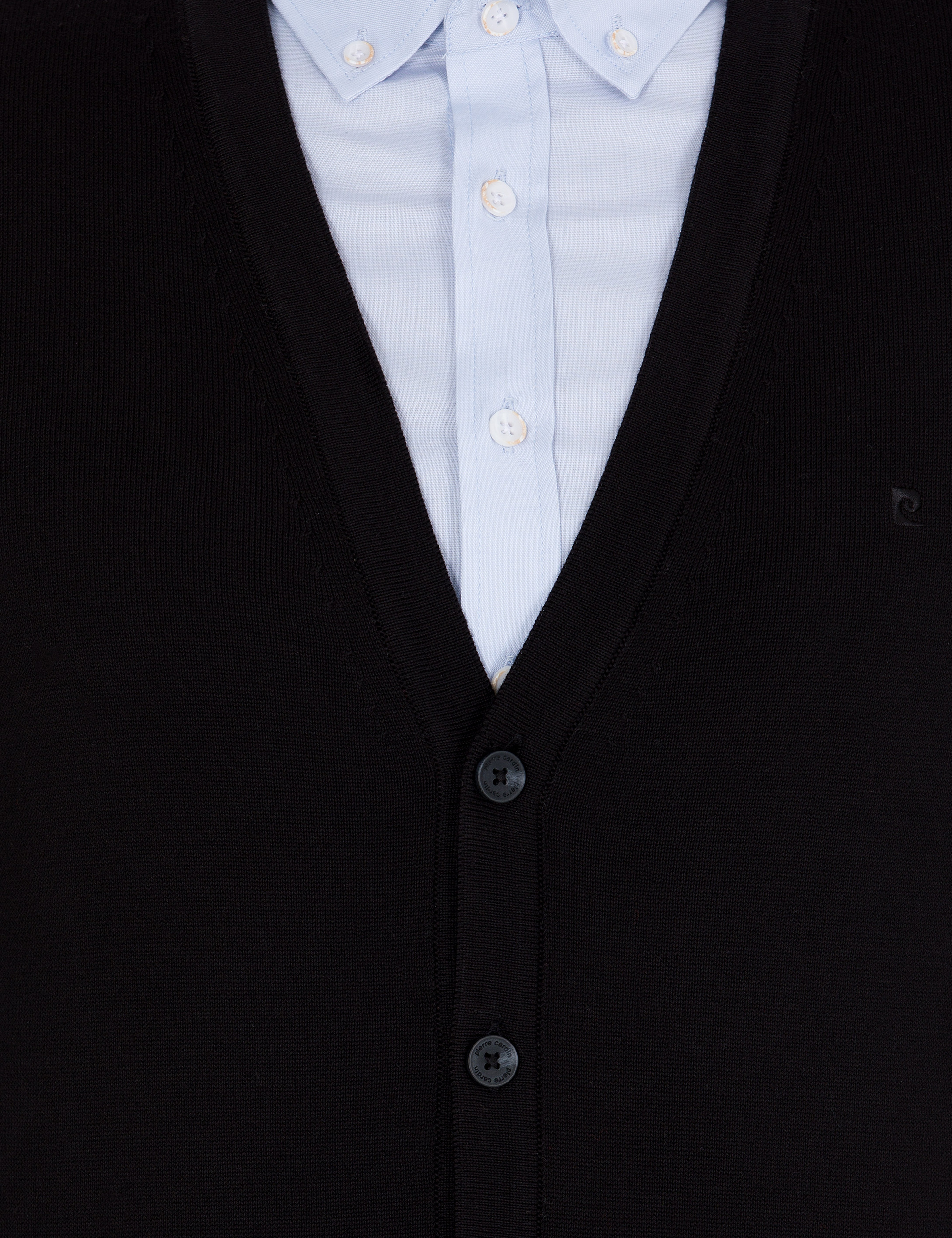 Siyah Slim Fit Basic Düğmeli Triko Hırka