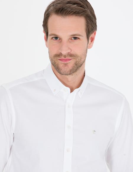 Beyaz Slim Fit Uzun Kollu Gömlek - 50267329026