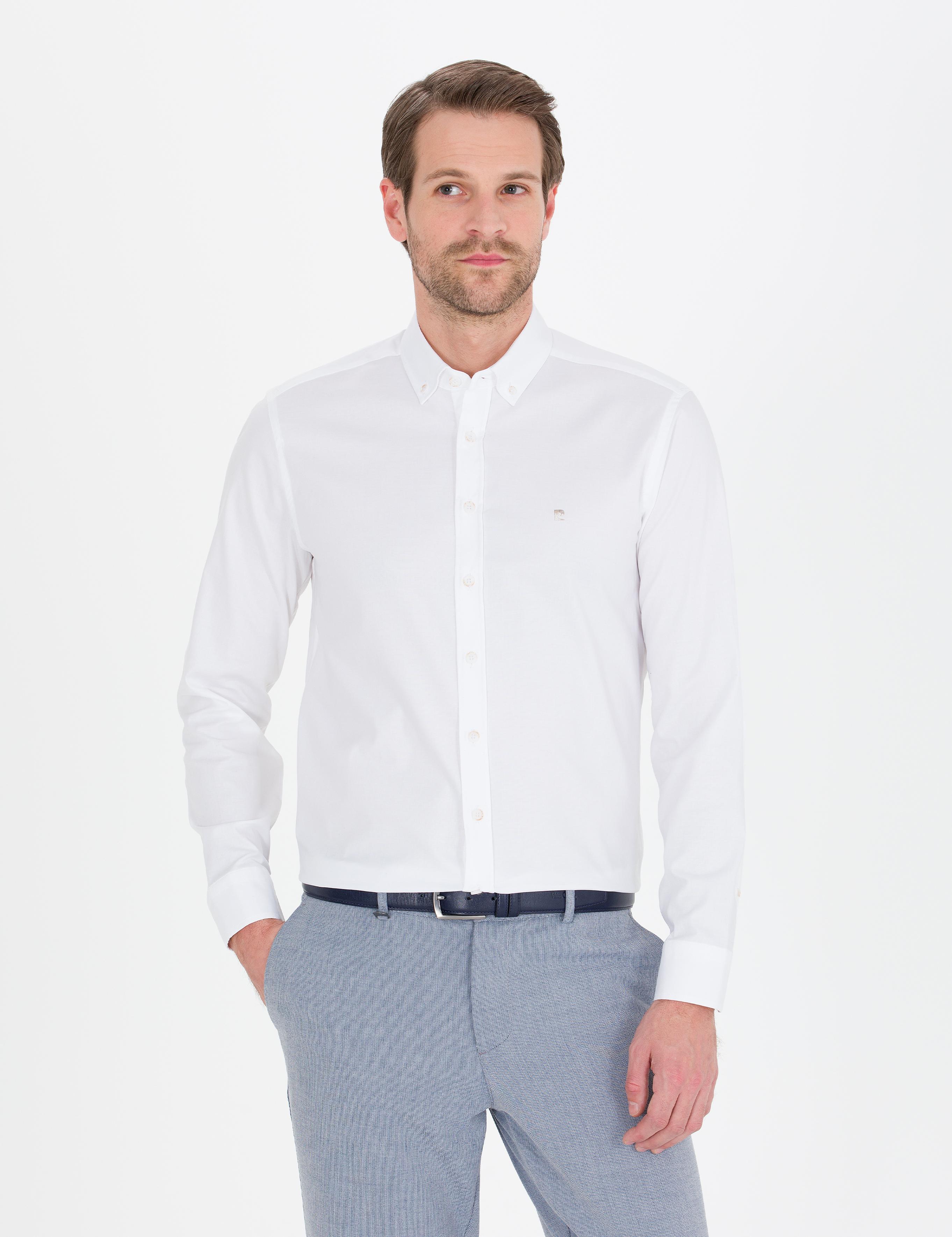 Beyaz Slim Fit Uzun Kollu Gömlek