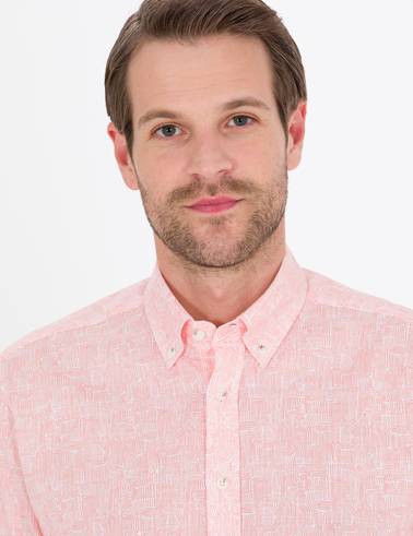 Pembe Regular Fit Uzun Kollu Gömlek