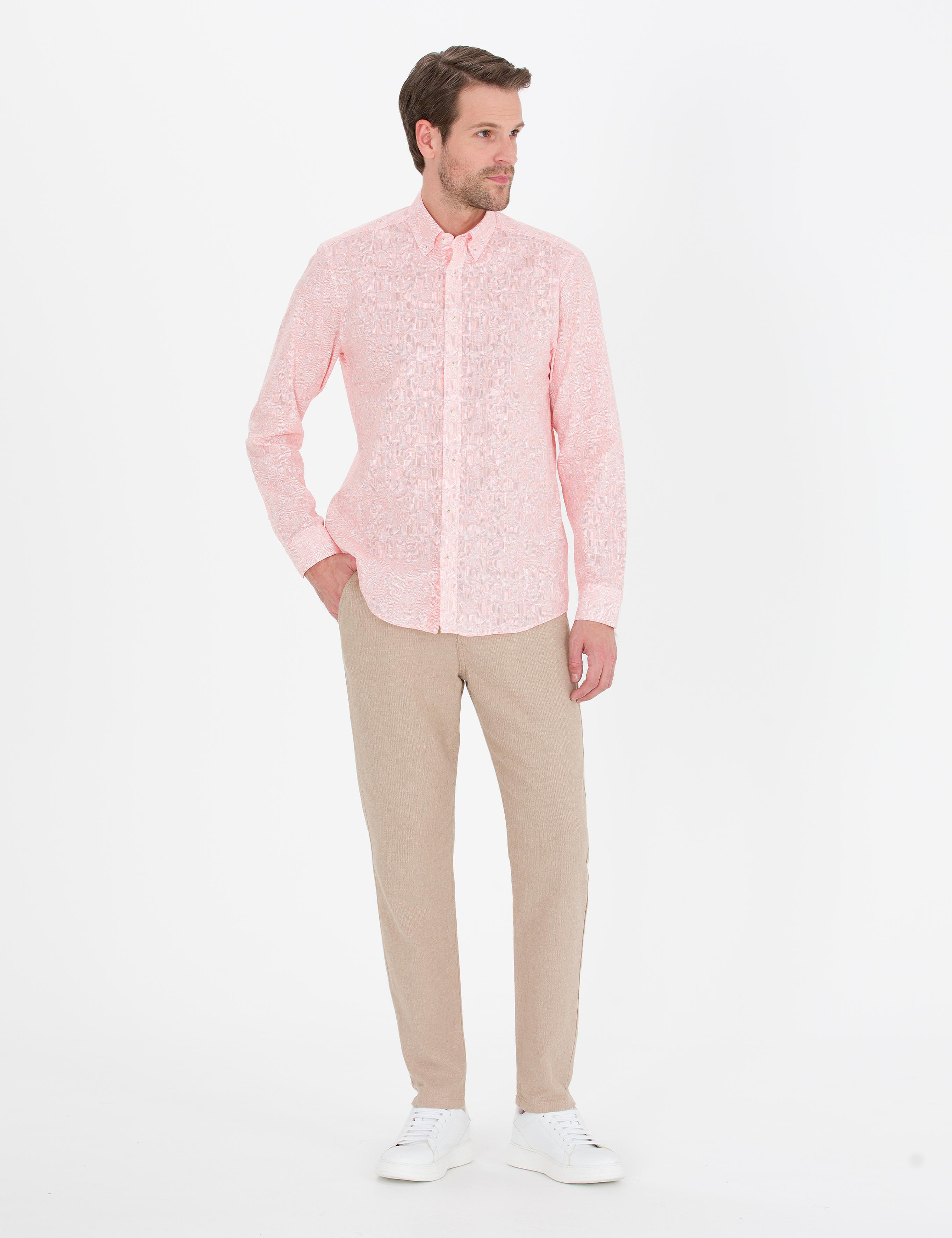 Pembe Regular Fit Uzun Kollu Gömlek