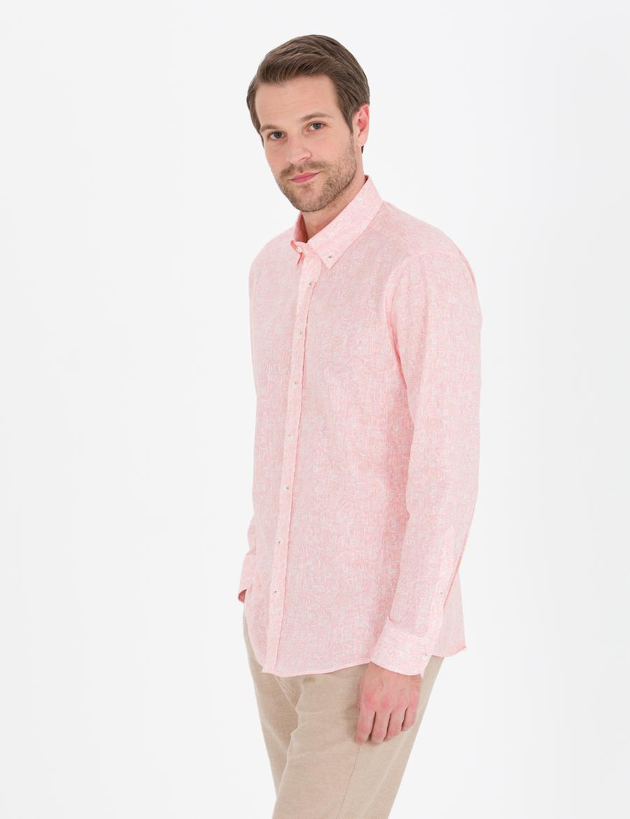 Pembe Regular Fit Uzun Kollu Gömlek
