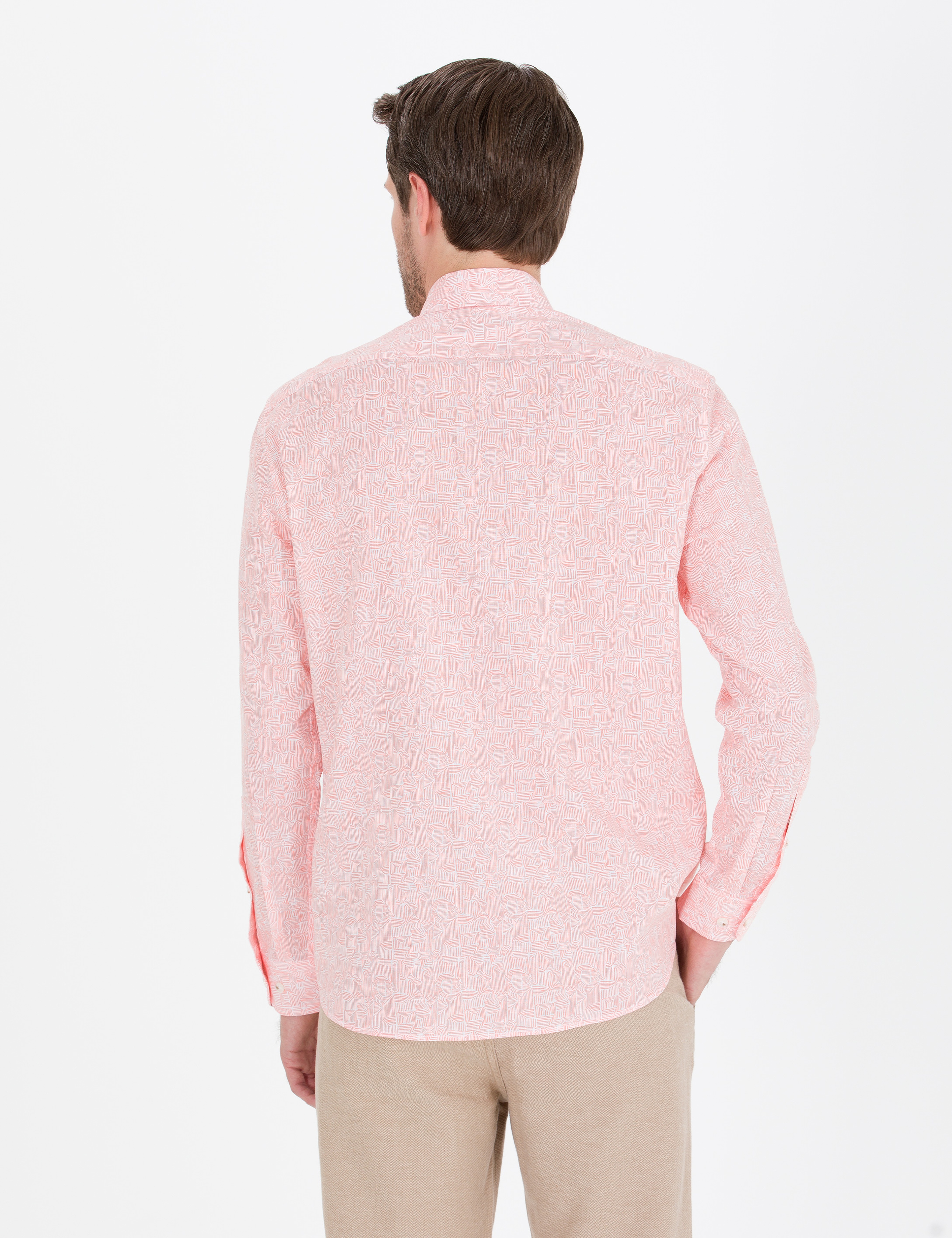 Pembe Regular Fit Uzun Kollu Gömlek - Image 5