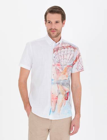 Pembe Regular Fit Kısa Kollu Gömlek