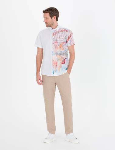 Pembe Regular Fit Kısa Kollu Gömlek