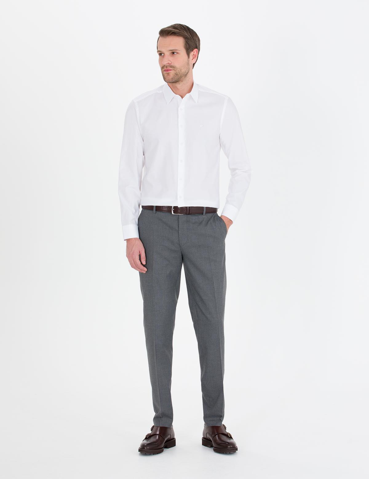 Beyaz Slim Fit Uzun Kollu Gömlek - 50269375006