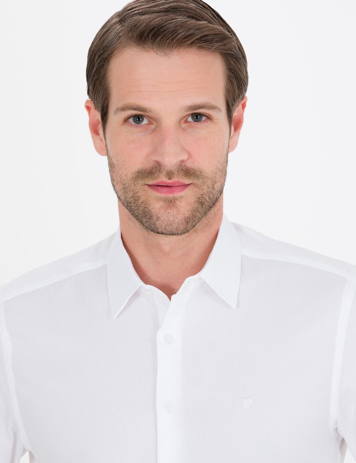 Beyaz Slim Fit Uzun Kollu Gömlek