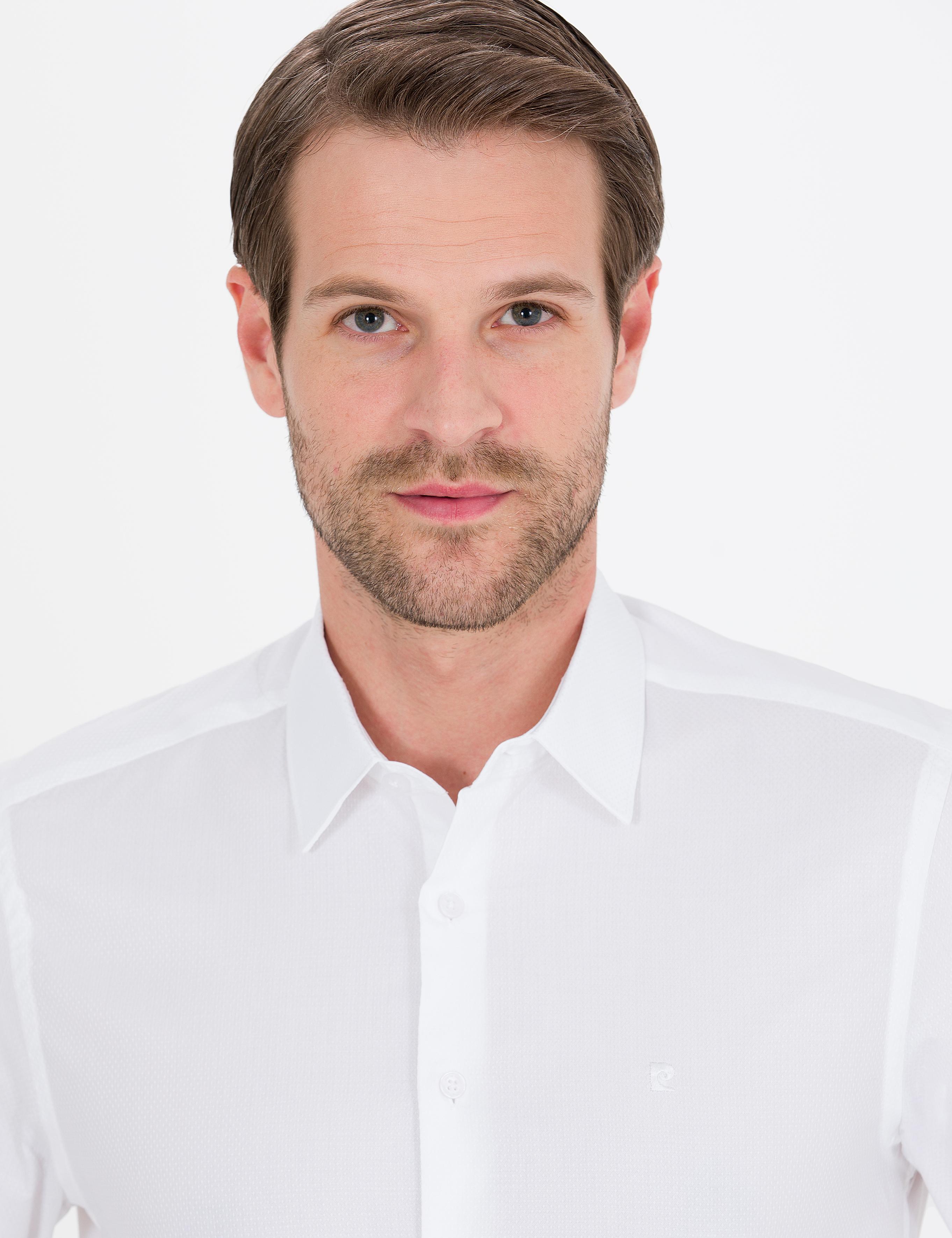 Beyaz Slim Fit Uzun Kollu Gömlek