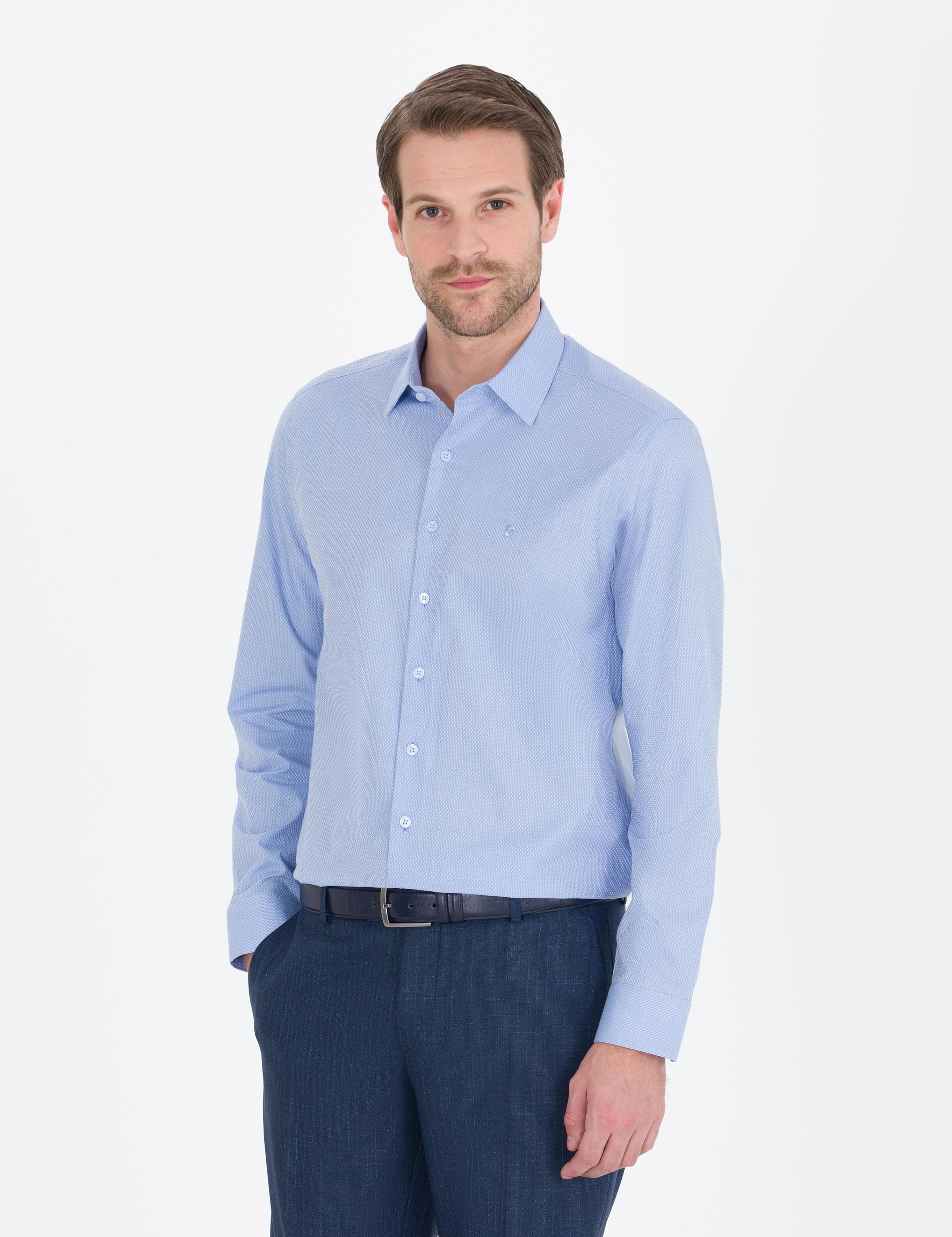 Açık Mavi Slim Fit Uzun Kollu Gömlek