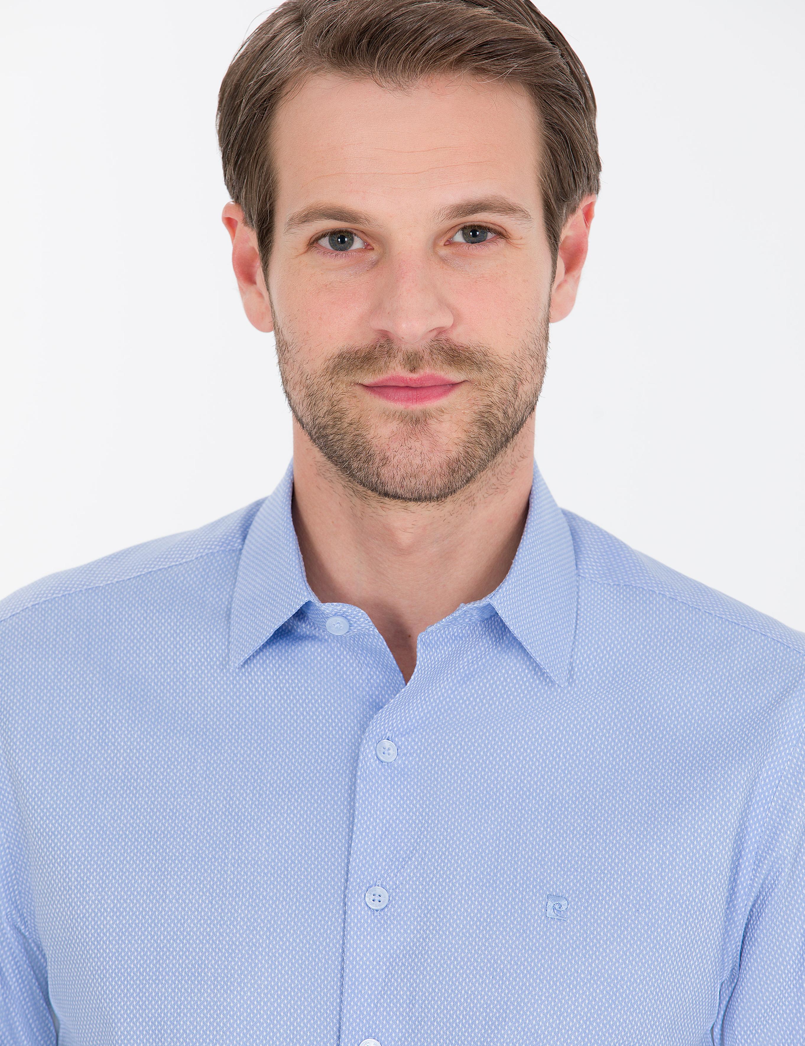 Açık Mavi Slim Fit Uzun Kollu Gömlek