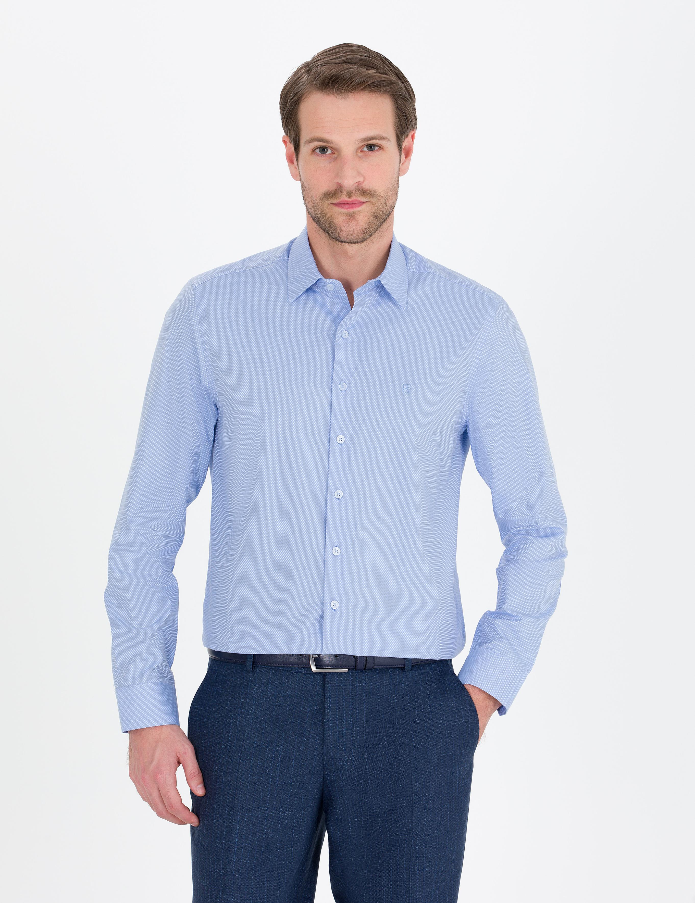 Açık Mavi Slim Fit Uzun Kollu Gömlek