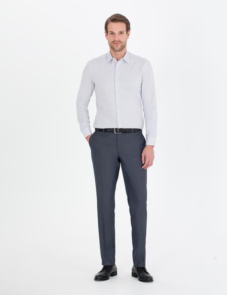 Gri Slim Fit Uzun Kollu Gömlek - 50269449015