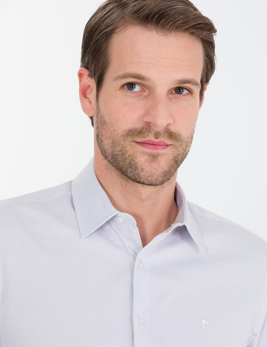 Gri Slim Fit Uzun Kollu Gömlek