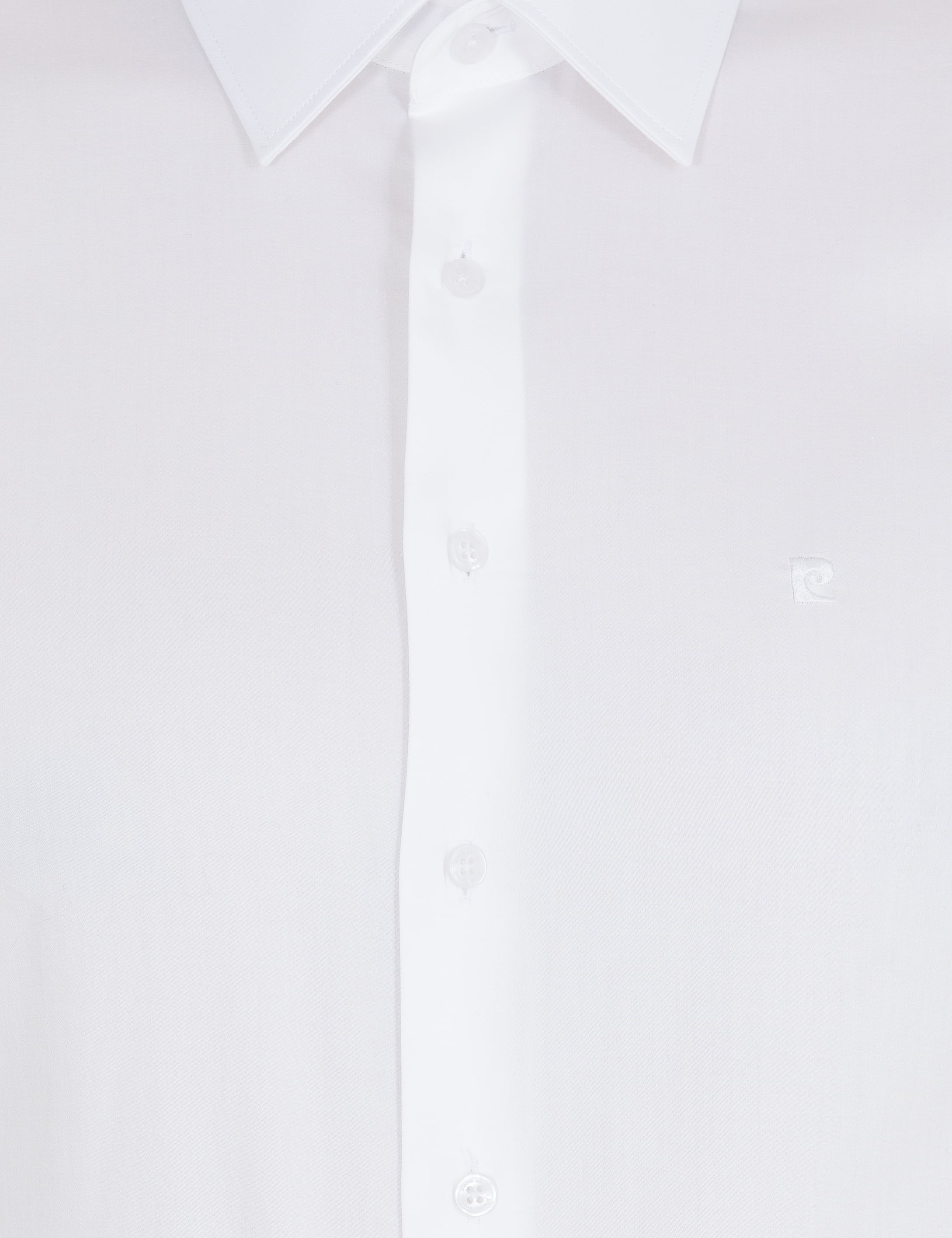 Pierre Cardin Beyaz %100 Pamuk Parlak Saten Slim Fit Uzun Kollu Basic Gömlek görsel 6