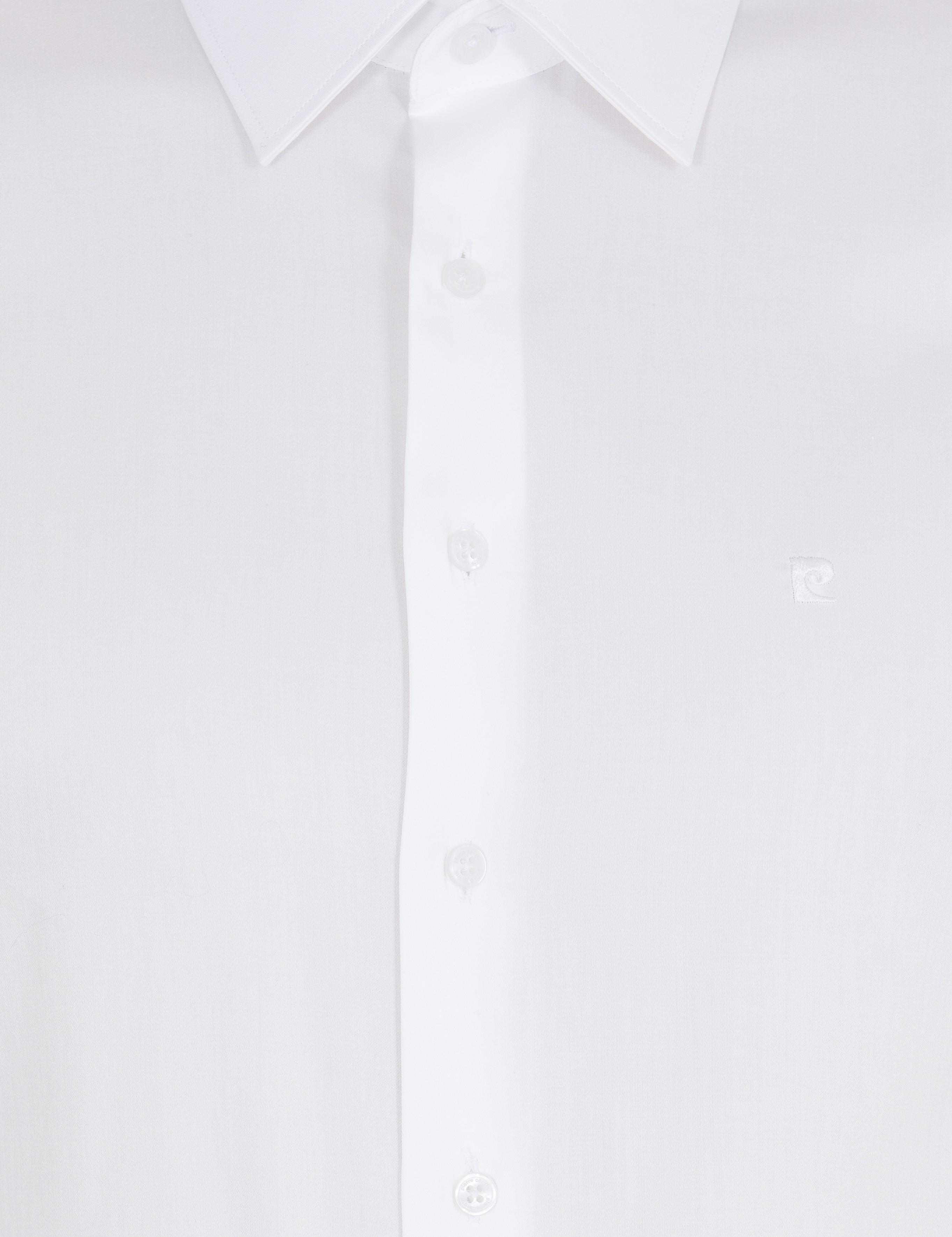 Beyaz Parlak Saten Slim Fit Uzun Kollu Basic Gömlek