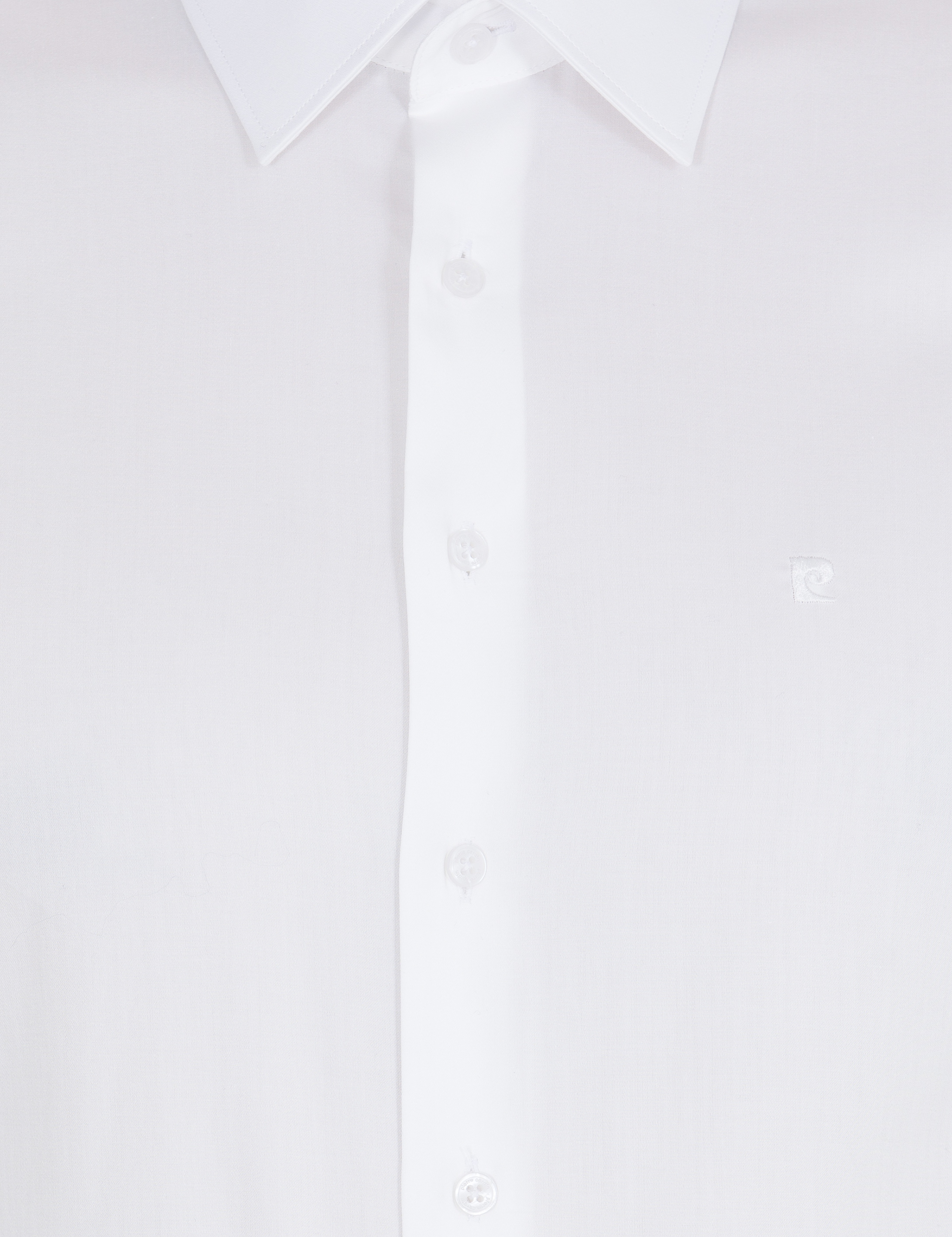 Beyaz %100 Pamuk Parlak Saten Slim Fit Uzun Kollu Basic Gömlek - Image 6