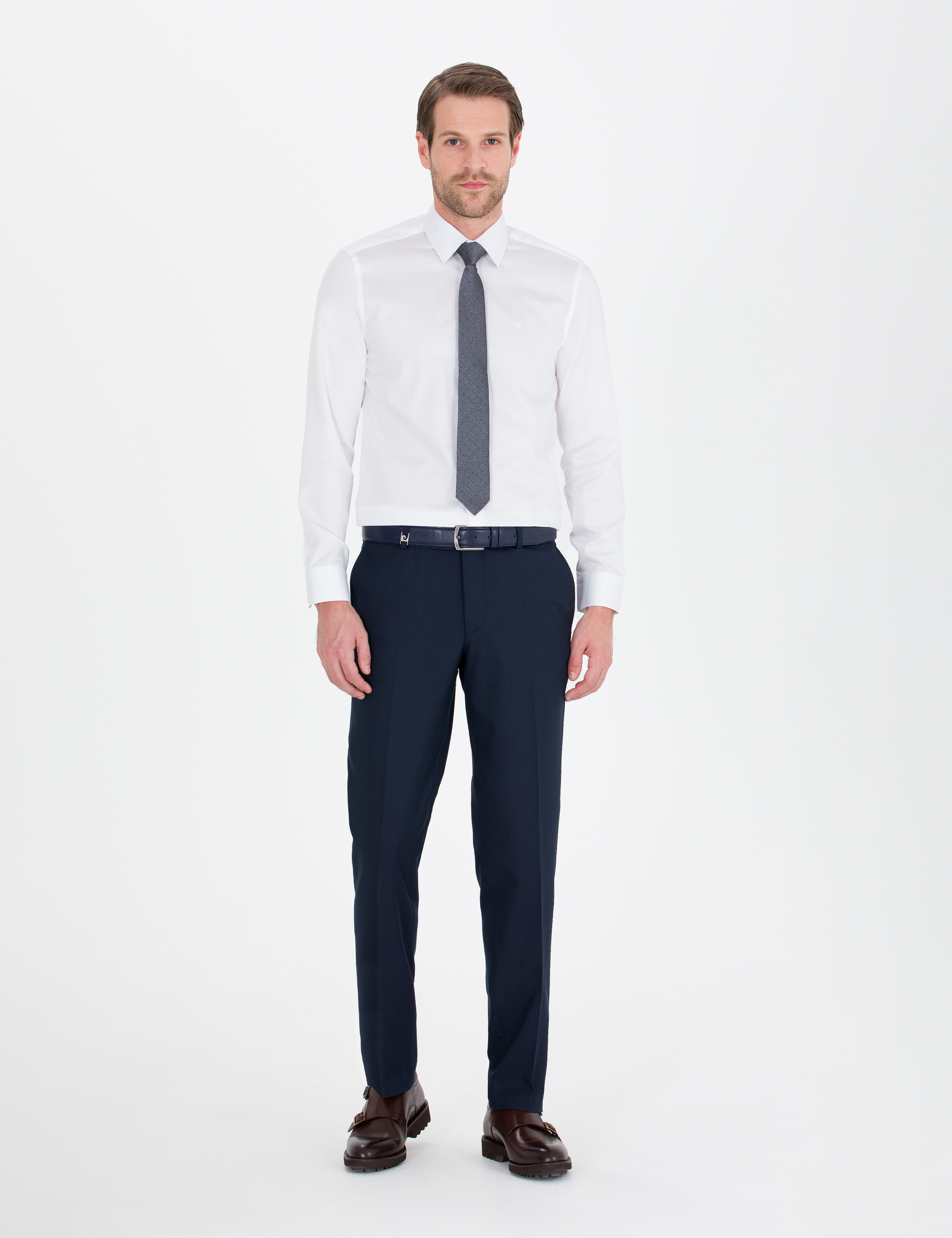 Beyaz %100 Pamuk Parlak Saten Slim Fit Uzun Kollu Basic Gömlek