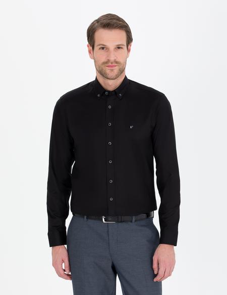 Siyah Slim Fit Uzun Kollu Gömlek - 50267329045