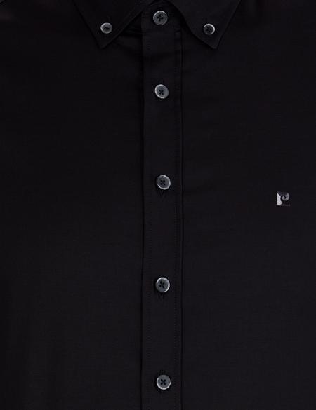 Siyah Slim Fit Uzun Kollu Gömlek - 50267329045