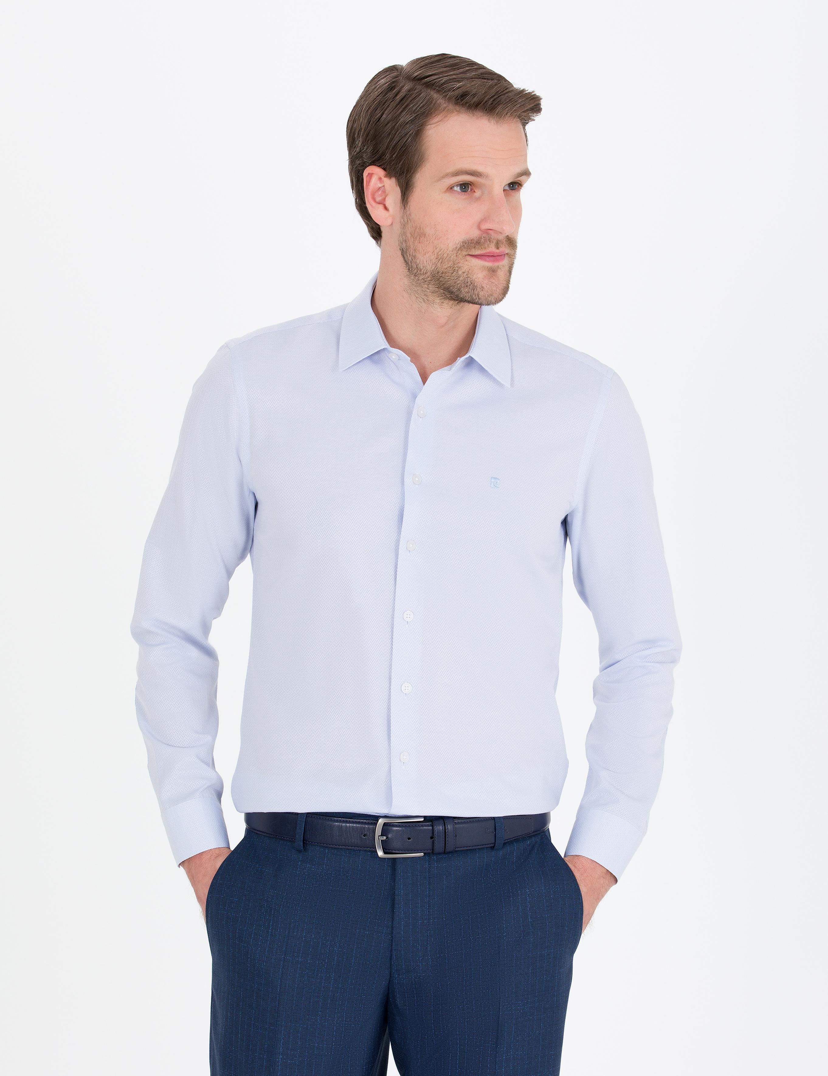 Açık Mavi Slim Fit Uzun Kollu Gömlek