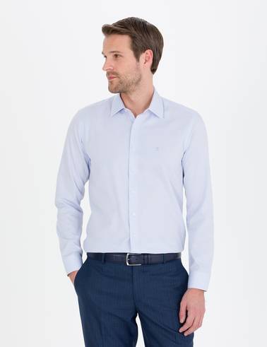 Açık Mavi Slim Fit Uzun Kollu Gömlek