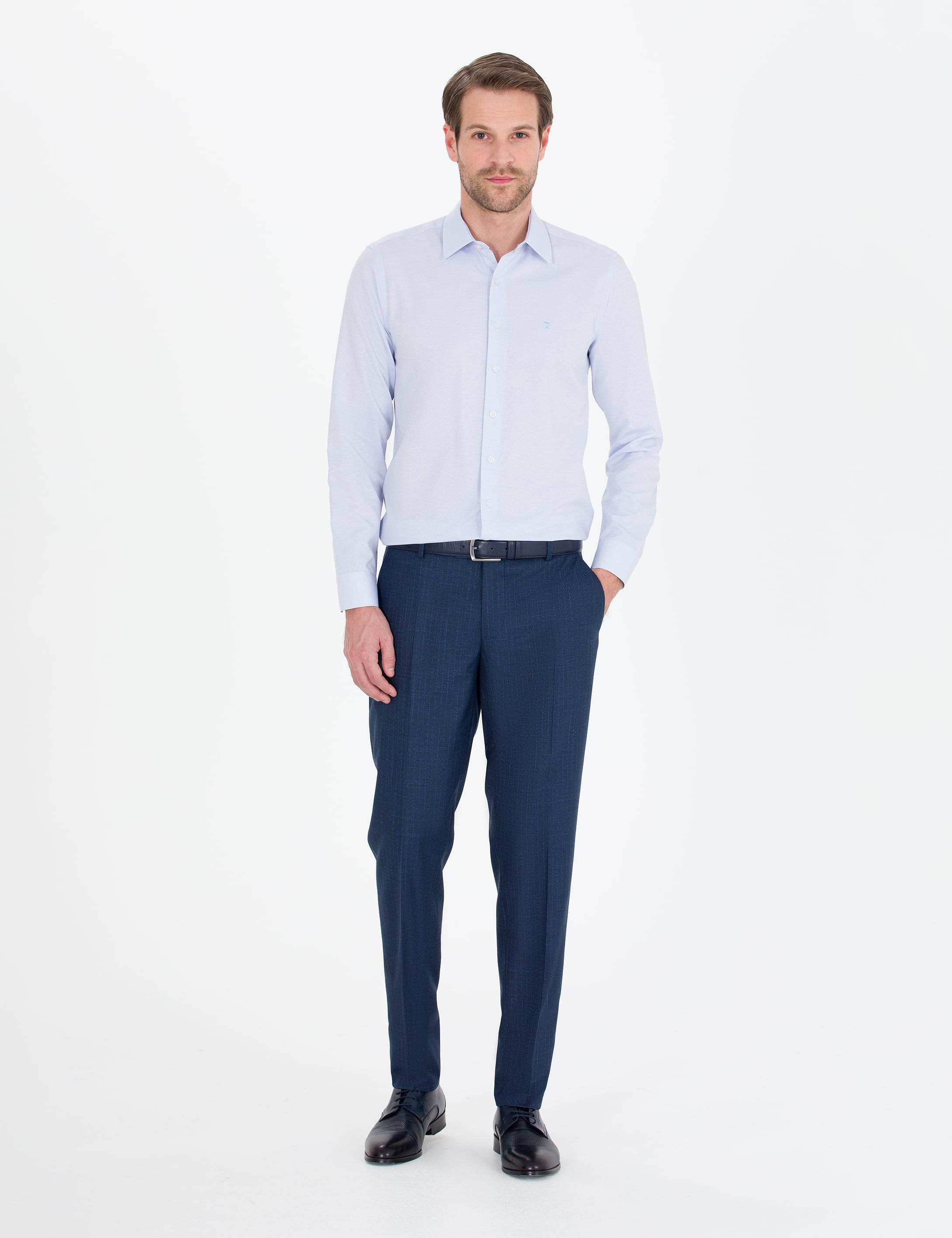 Pierre Cardin Açık Mavi Slim Fit Uzun Kollu Gömlek görsel 4