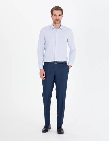 Açık Mavi Slim Fit Uzun Kollu Gömlek