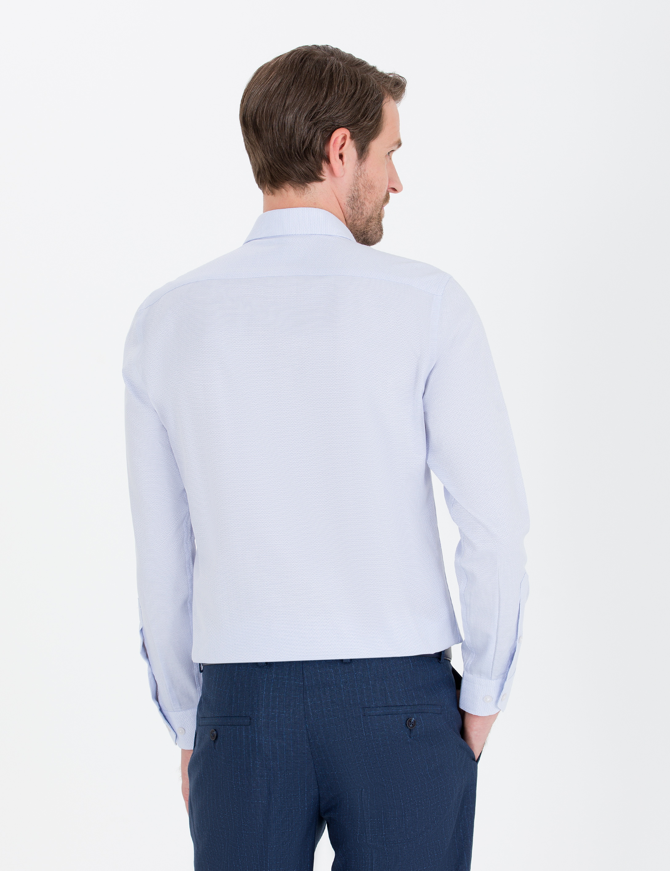 Pierre Cardin Açık Mavi Slim Fit Uzun Kollu Gömlek görsel 5