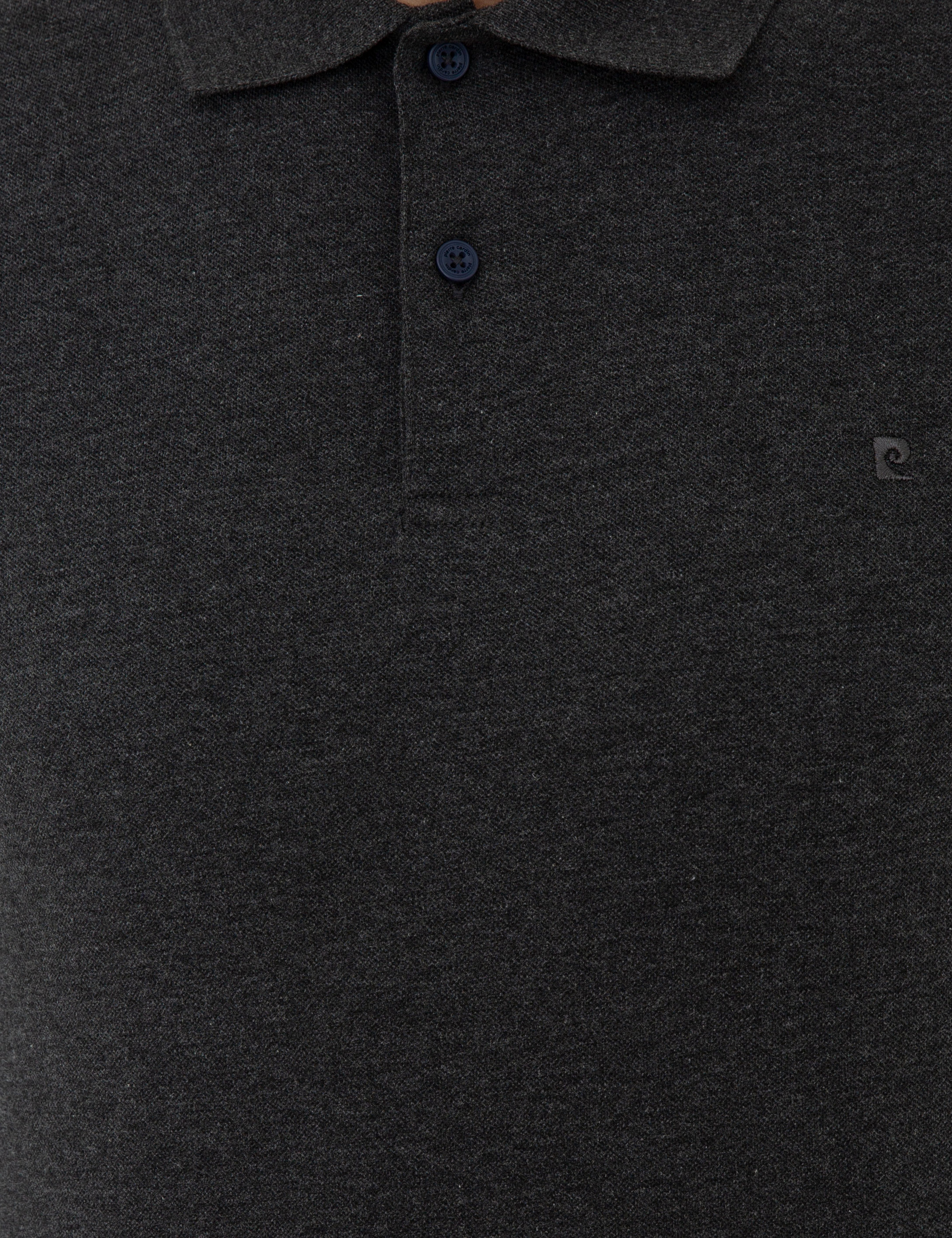 Antrasit Melanj Slim Fit Polo Yaka Sweatshirt - Image 5