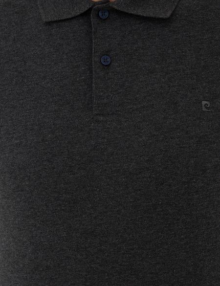 Antrasit Melanj Slim Fit Polo Yaka Sweatshirt - 50241551056